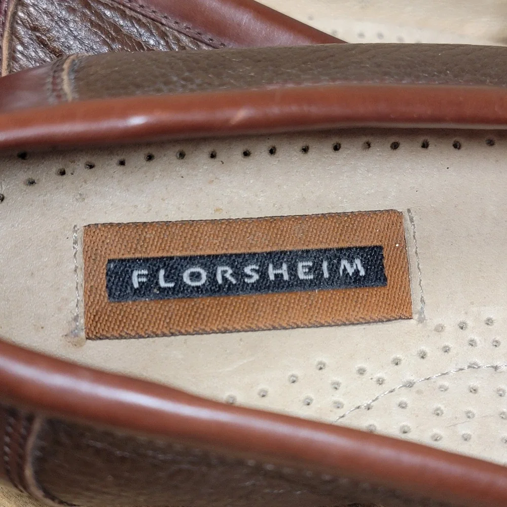 Florsheim Tassel Loafers Mens Size 10.5 D Brown 2 Tone Leather Dress‎ Shoes
